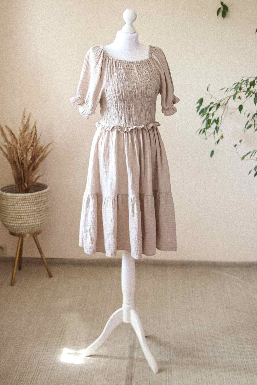 Skimmia - muślinowa, rozkloszowana sukienka