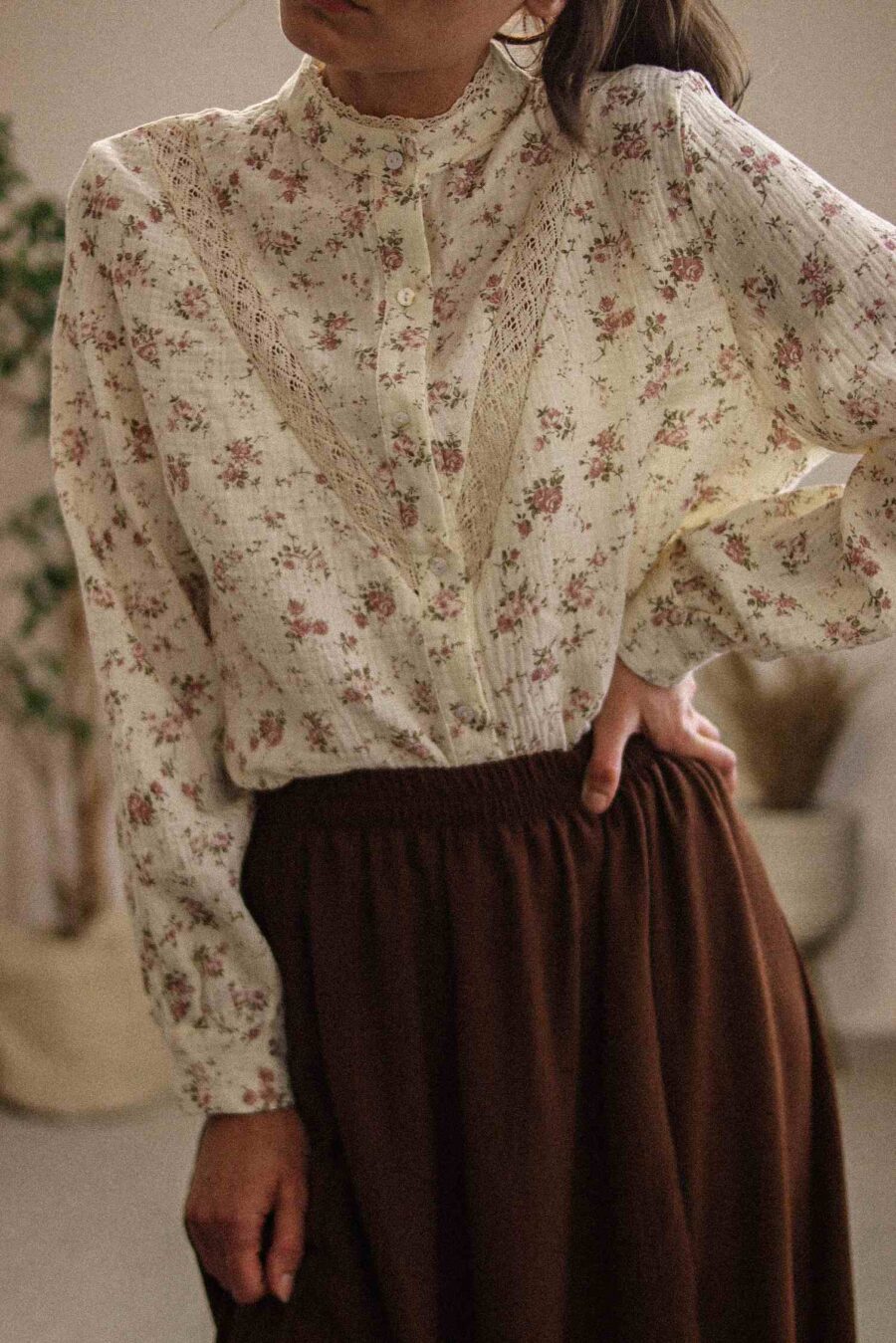 Sida - bawełniana koszula w kwiaty