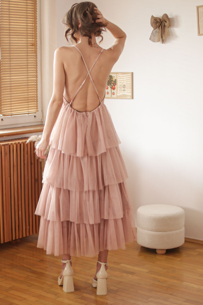 Aira - długa, tiulowa sukienka z głębokim dekoltem-23 Aira - długa, tiulowa sukienka z głębokim dekoltem