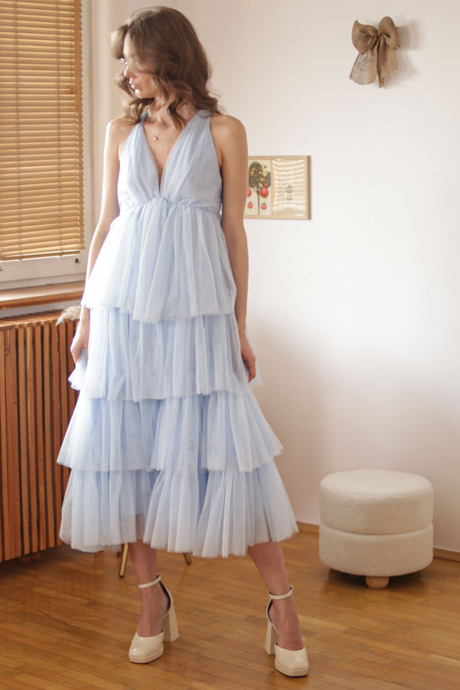 Aira - długa, tiulowa sukienka z głębokim dekoltem-28 Aira - długa, tiulowa sukienka z głębokim dekoltem