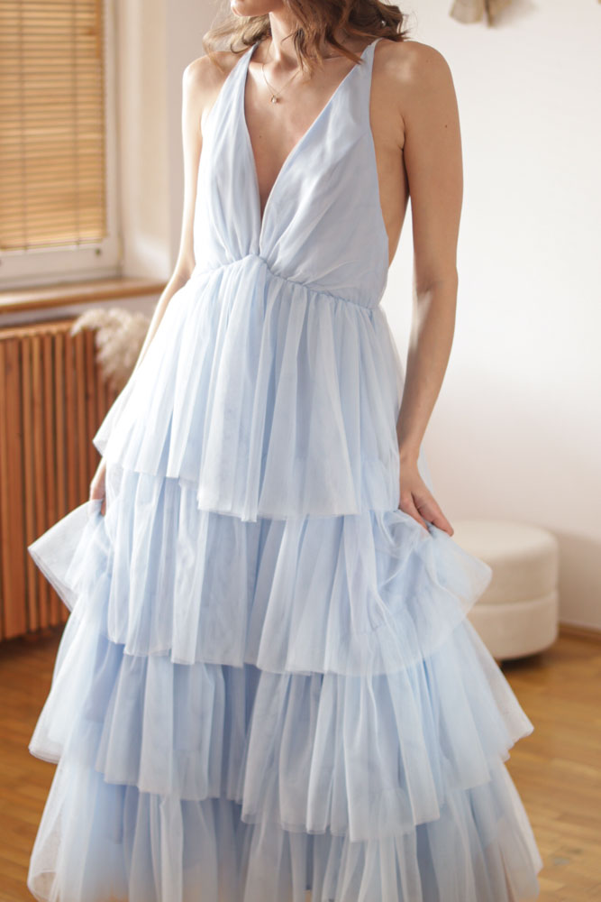 Aira - długa, tiulowa sukienka z głębokim dekoltem-34 Aira - długa, tiulowa sukienka z głębokim dekoltem