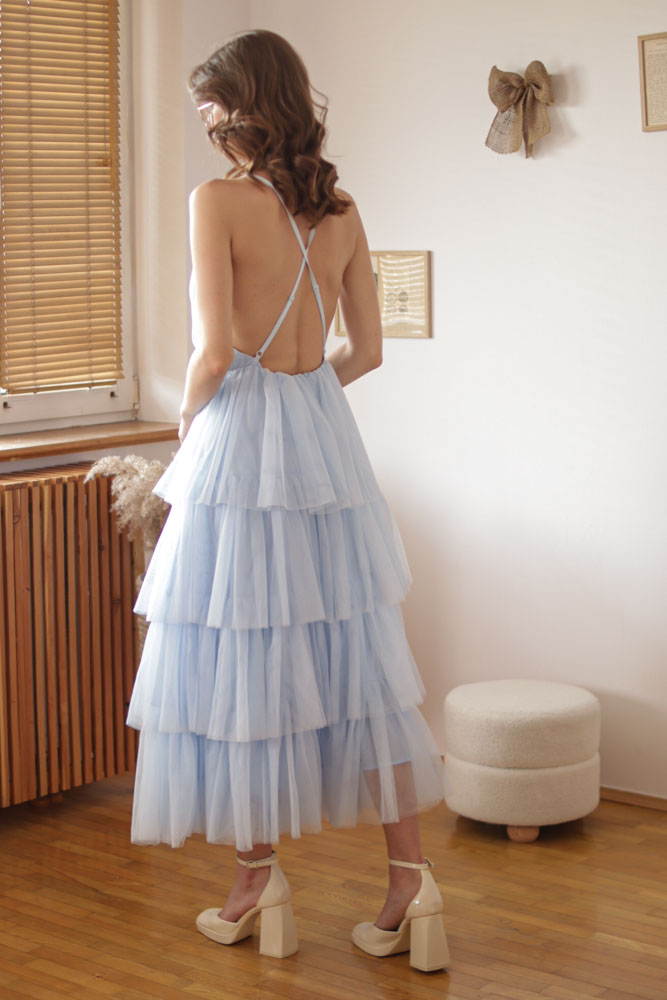 Aira - długa, tiulowa sukienka z głębokim dekoltem-38 Aira - długa, tiulowa sukienka z głębokim dekoltem