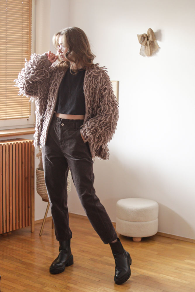 Ceterach - sztruksowe spodnie z wysokim stanem-05