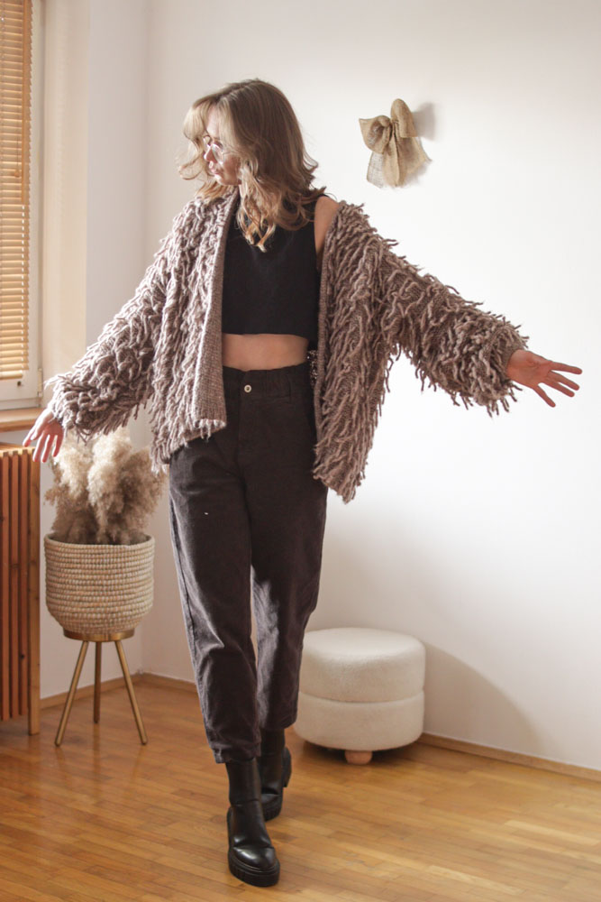 Ceterach - sztruksowe spodnie z wysokim stanem-09