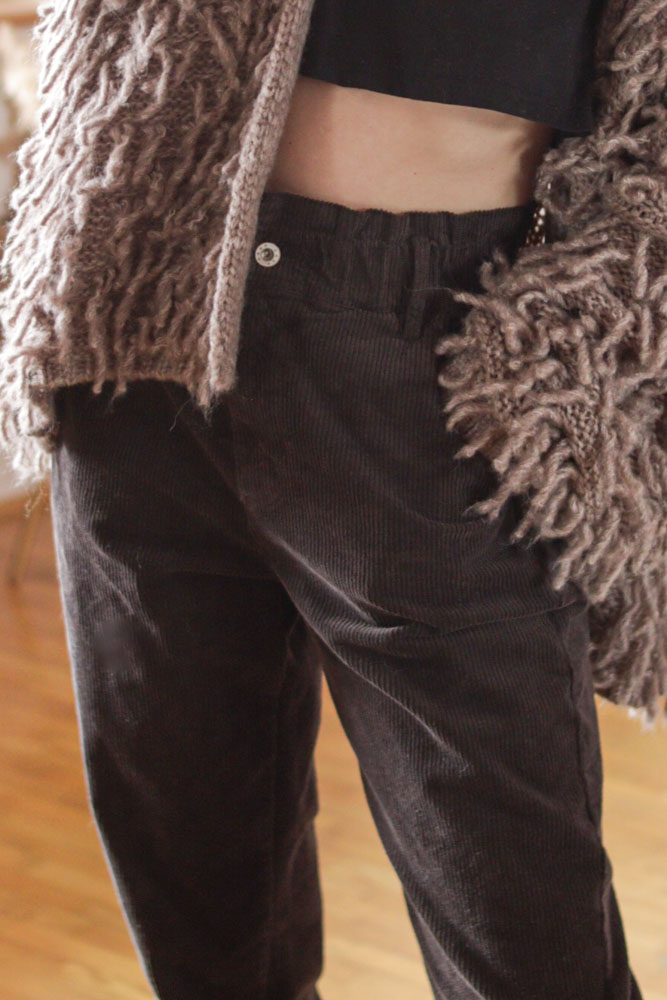 Ceterach - sztruksowe spodnie z wysokim stanem-10