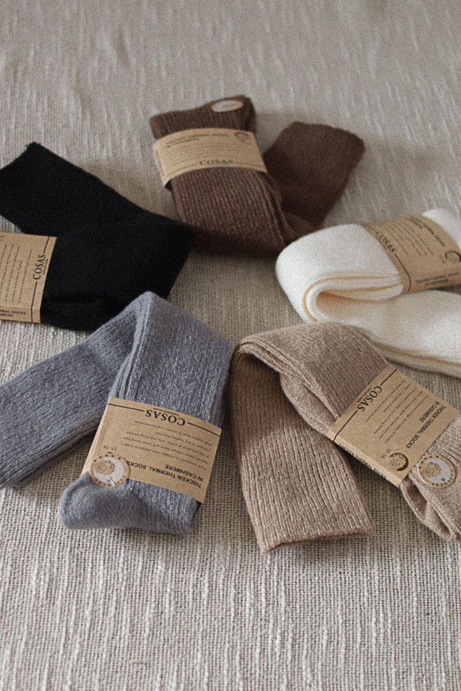 Asarum PODKOLANÓWKI - wełniane, grube podkolanówki (95% kaszmir)