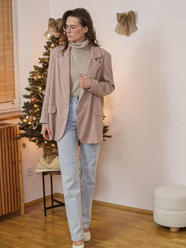 Calycanthus BEŻ - beżowa marynarka oversize