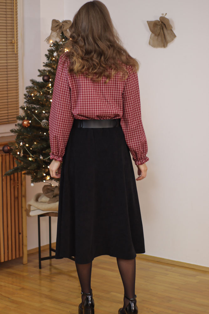 Aristolochia - sztruksowa spódnica midi z kieszeniami-09