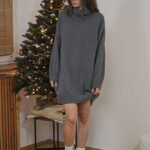 Barbarea - oversizowa sweterkowa sukienka z wełną (80%)