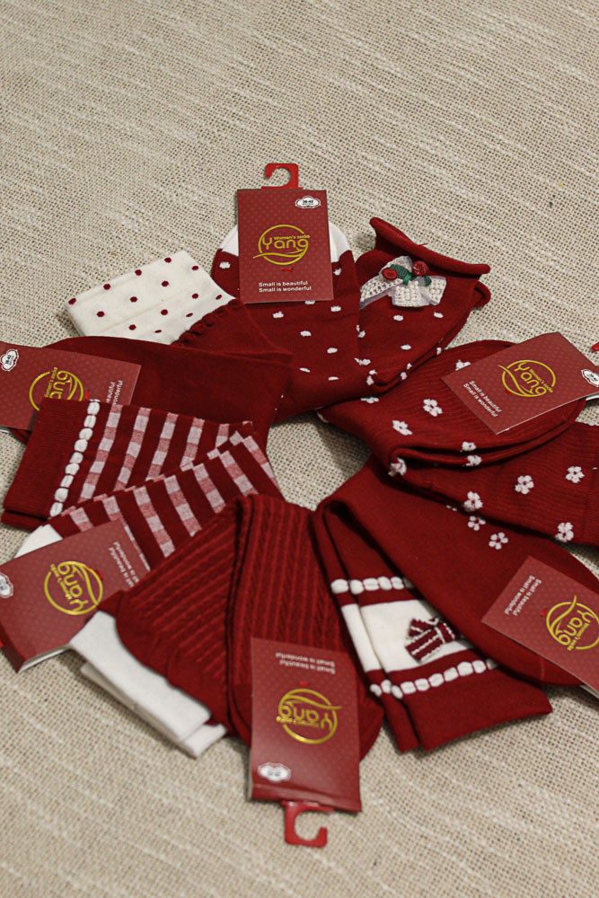 Brachypodium - bawełniane (97%) świąteczne skarpetki