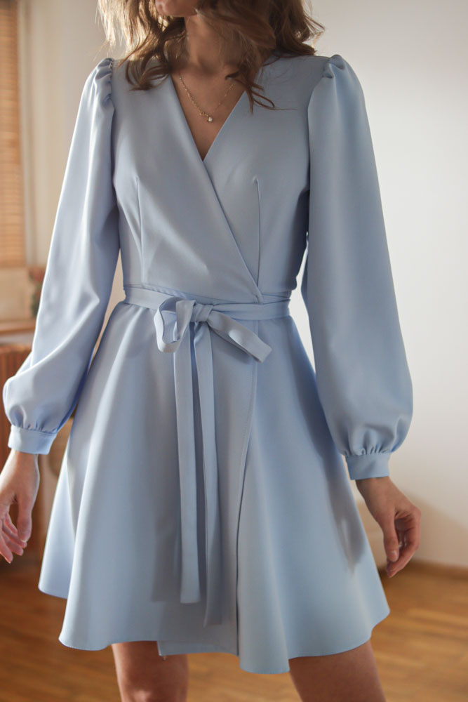 Protea - rozkloszowana sukienka na zakładkę-15