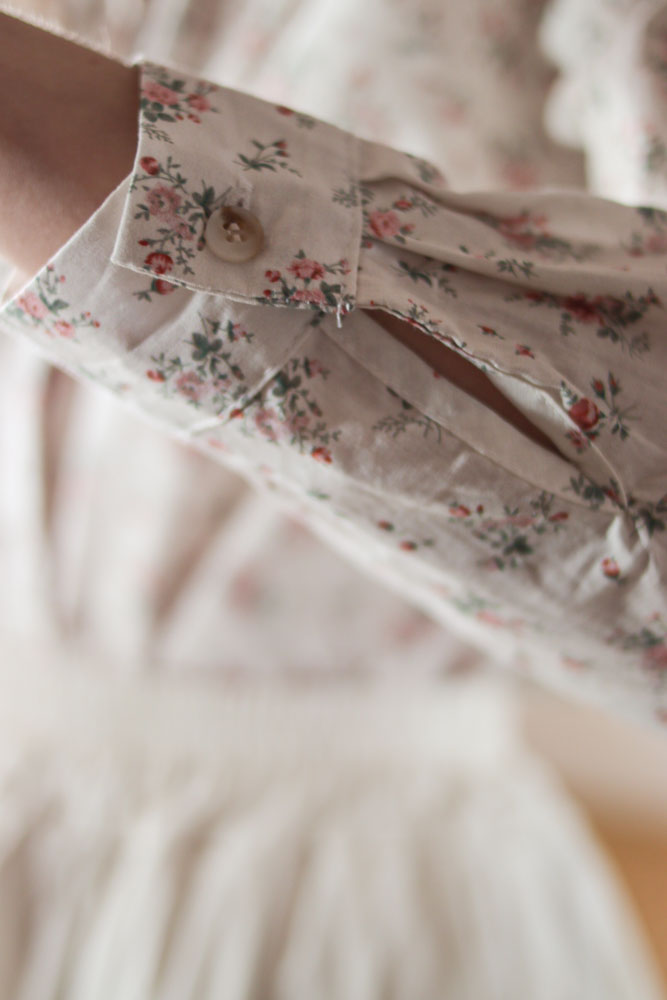 Kohleria - bawełniana koszula w kwiaty ze stójką-2