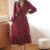 bordo w kwiatki