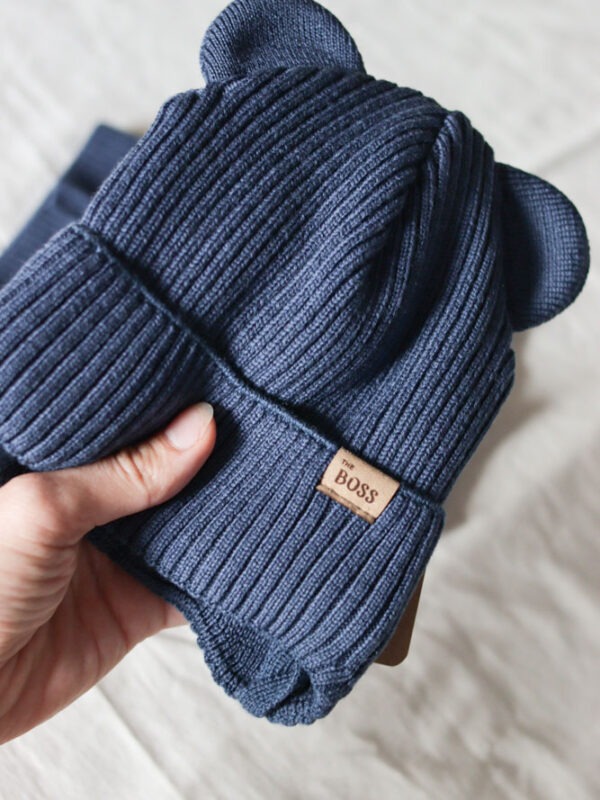 Cornus “THE BOSS” - komplet dla malucha: misio-czapka + komin (100% wełna merino) POLSKA PRODUKCJA