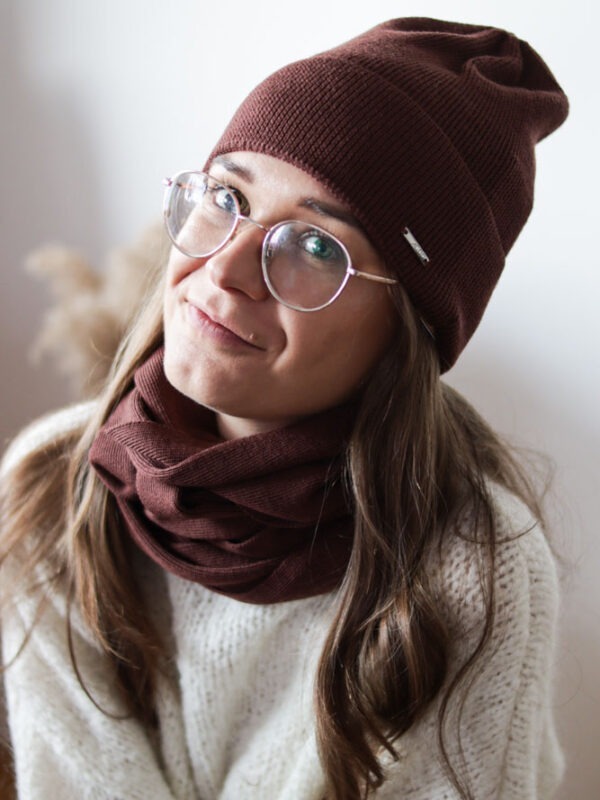 Cleome - komplet (100% WEŁNA MERINO): czapka plus szalik
